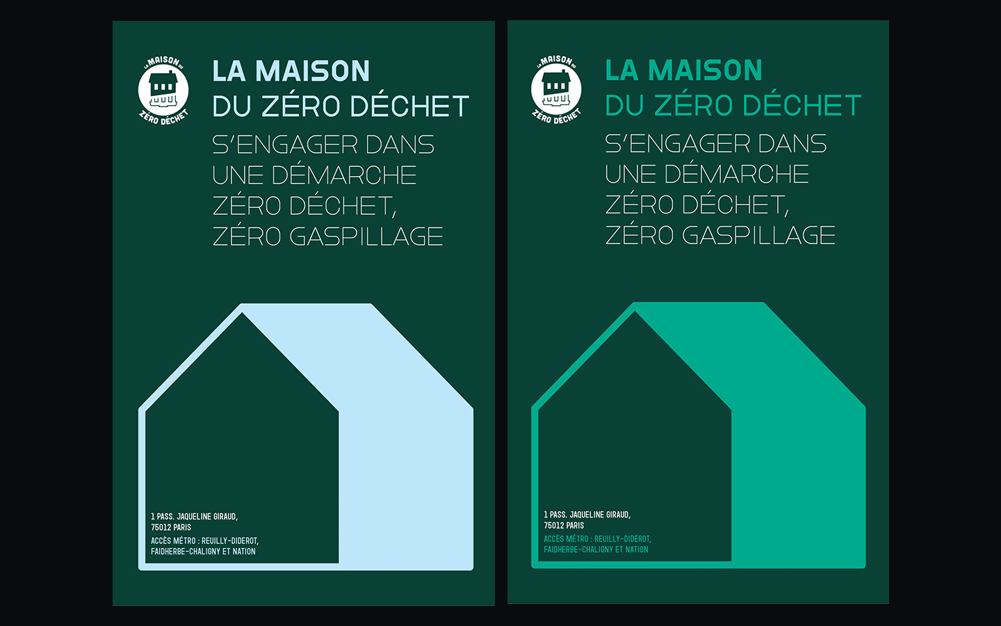design graphique de la nouvelle identité de La Maison du Zéro Déchet