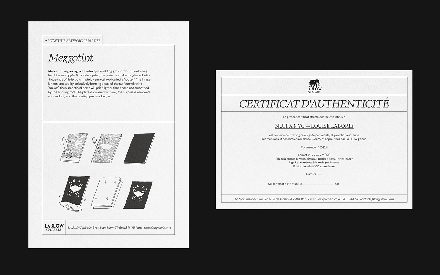 communication visuelle de la Slow Galerie