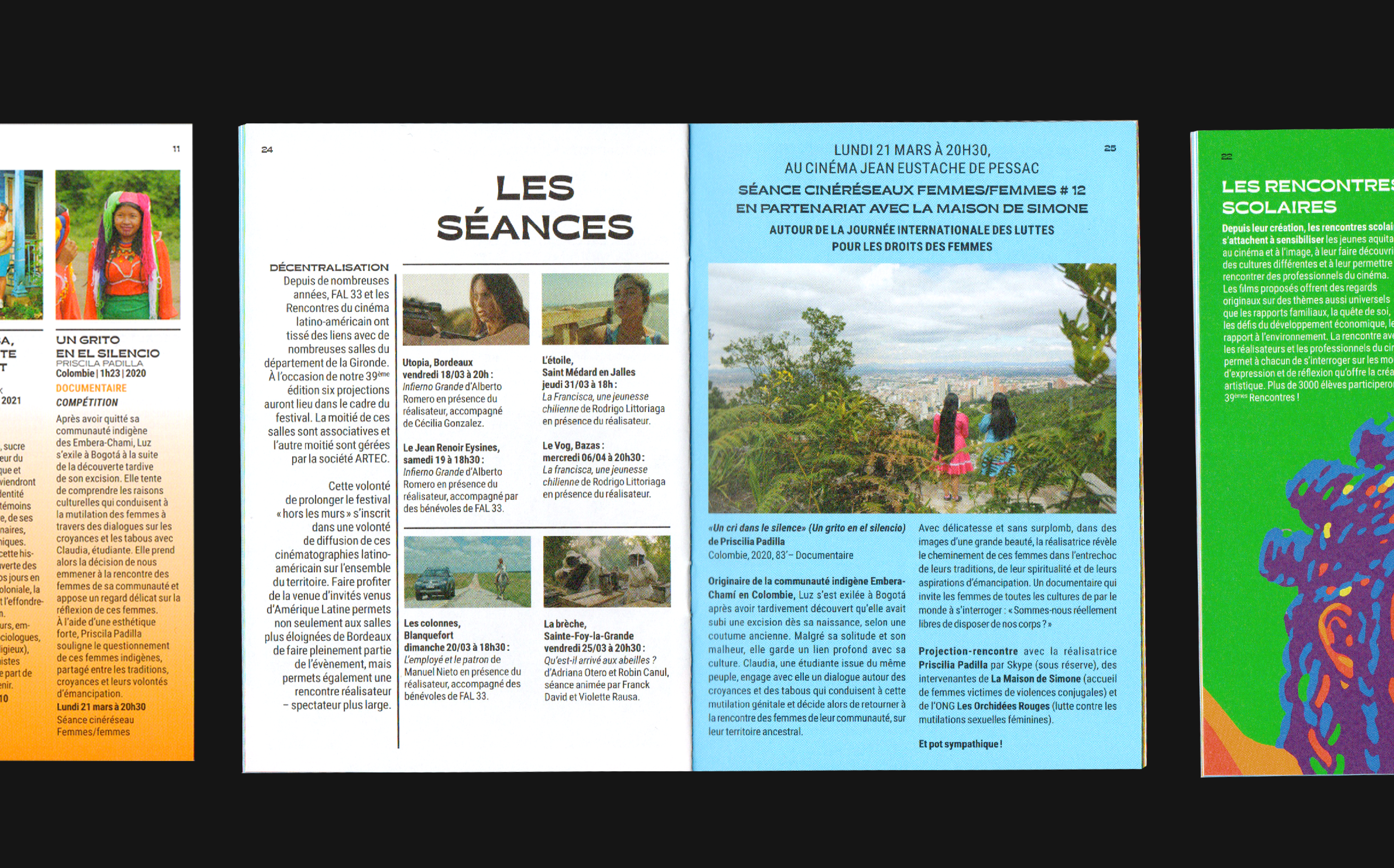 mise en pages du livret du festival France Amérique Latine